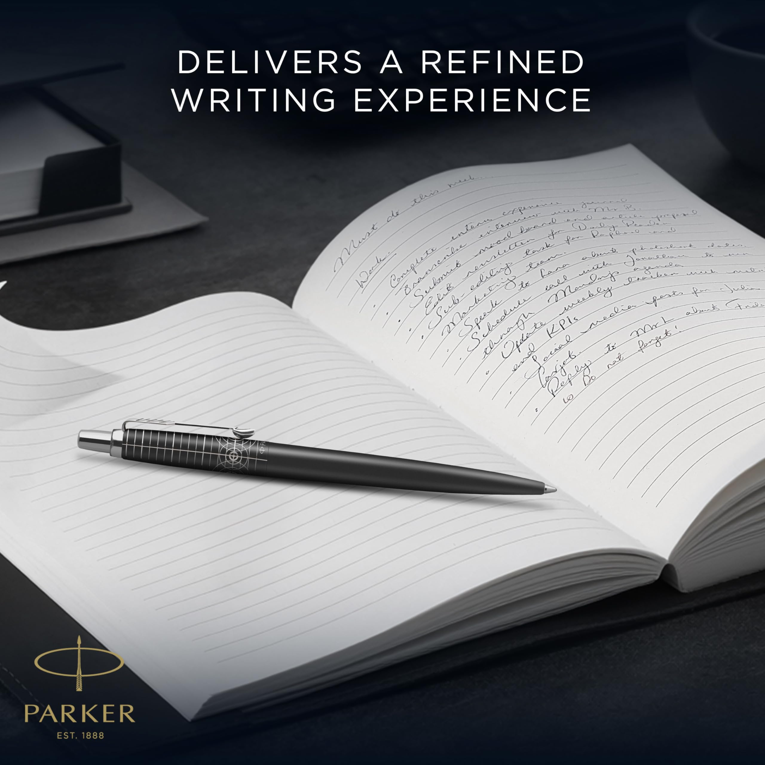 Parker Jotter XL Długopis | Kolekcja Legacy of Flight | Chromowane wykończenie | Średni grot z niebieskim wkładem | Pudełko upominkowe
