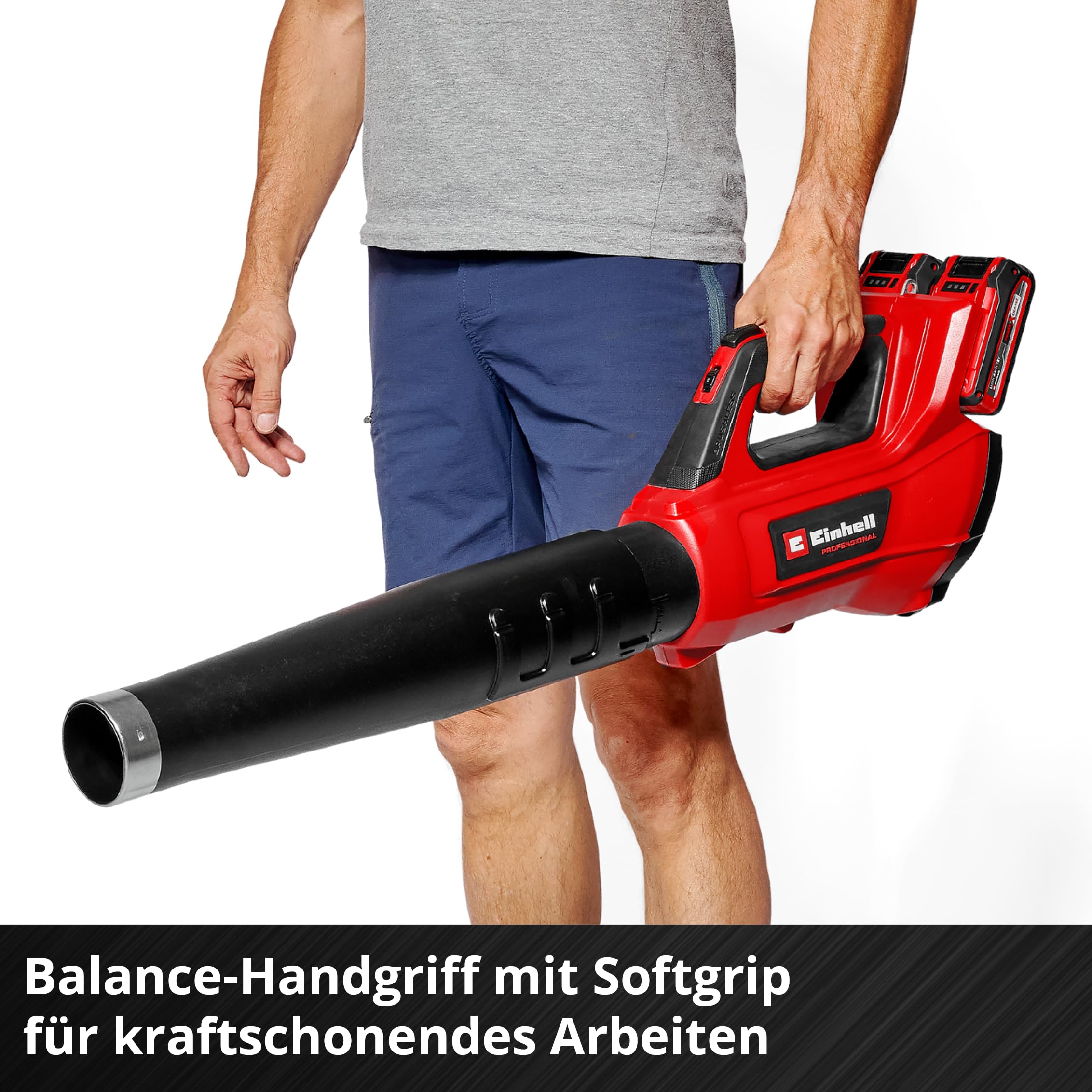 Einhell Professional Akku-Laubbläser GP-LB 36/230 Li E BL-Solo Power X-Change (36 V, 230 km/h Luftgeschwindigkeit, Brushless, Drehzahlregulierung, 3-tlg. Rohr, ohne Akku)