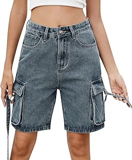Pantalones cortos de mezclilla para mujer, de verano, informales, de moda callejera, con bolsillos, desgastados, no elásticos, para mujer