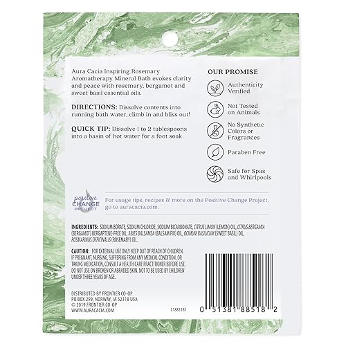 Miniatura 2 de Aura Cacia Baño mineral de aromaterapia, romero inspirador, paquete de 2.5 onzas (paquete de 3)