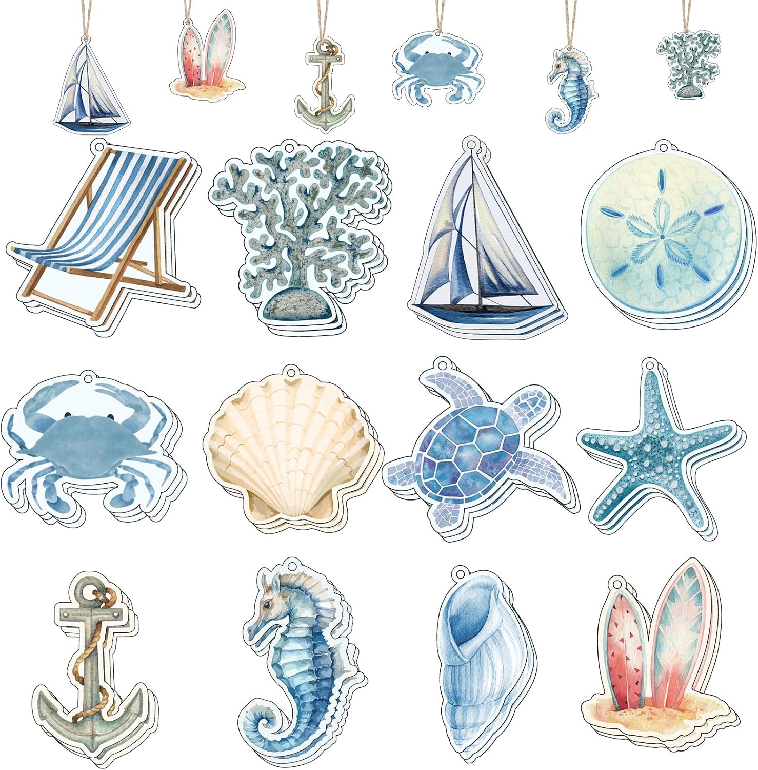 36Pcs Beach Christmas Ornaments,Starfish Ornaments for Tree