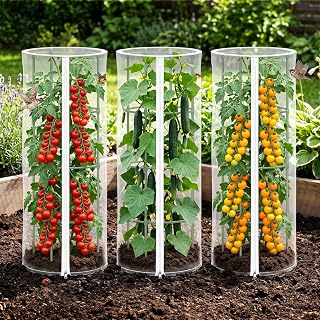 3 Stück Vogelschutznetz Tomaten Rankhilfe 150x46cm Insektenschutznetz | Pflanzenschutznetz mit Reißverschluss und Kordelzug, Gemüseschutznetz für Pflanzen, Gemüse und Obst