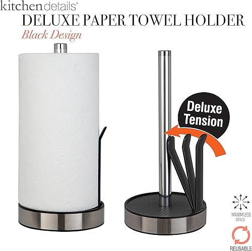 Miniatura 5 de Kitchen Details Easy Tear - Dispensador de toallas de papel de lujo con brazo de suspensión, de pie, encimera, capacidad para 1 rollo gigante, color