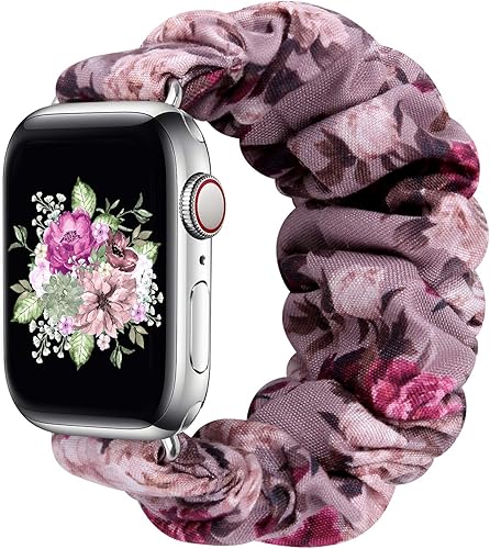 Miniatura 1 de Greatfine - Correa elástica para reloj Apple Watch Scrunchie de 38mm 40mm 42mm 44mm, correa elástica suave, con iWatch Series 6 SE 5 4 3 2 1, S L,