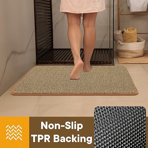 Miniatura 5 de Mibao Tapete para puerta de interior, 24 x 35.5 pulgadas, tapete antideslizante de bajo perfil, tapete para puerta de perro, tapete de bienvenida