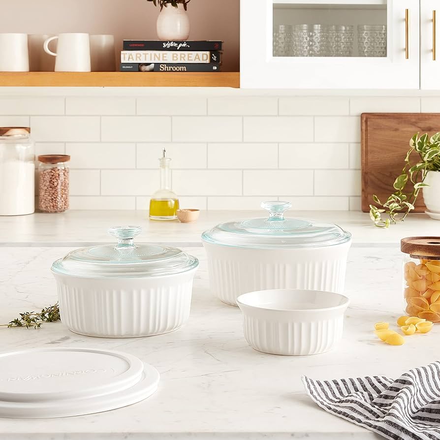 Amazon.com: CorningWare French White 7-Pc Ceramic Bakeware