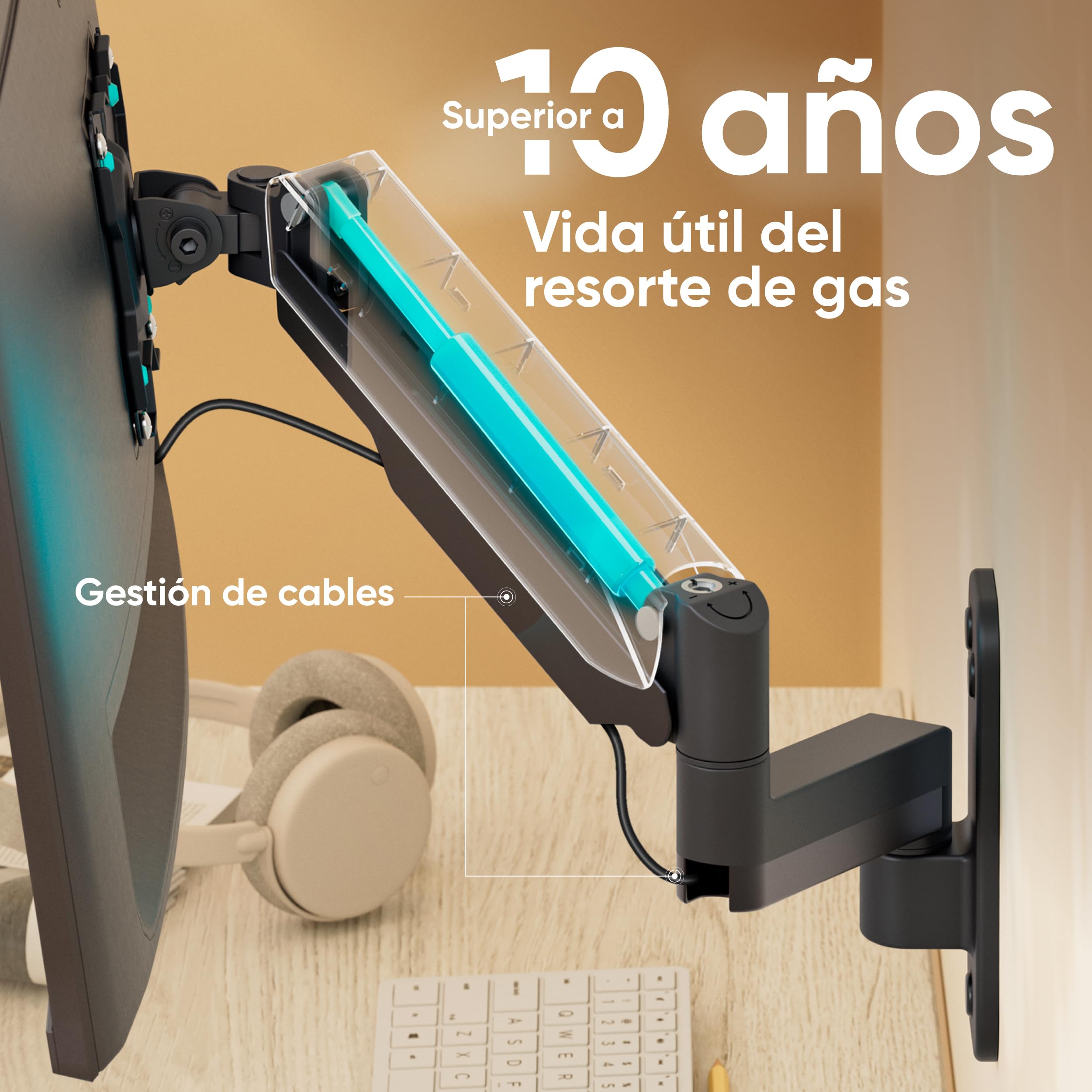 ONKRON Soporte TV Pared 13-34 Pulgadas, hasta 8 kg, Brazo TV VESA 75x75-100x100 mm, Colgador Television Pared Inclinable y Giratorio, Soporte Pantalla Articulado, Universal, Ajustable, Negro G150-B