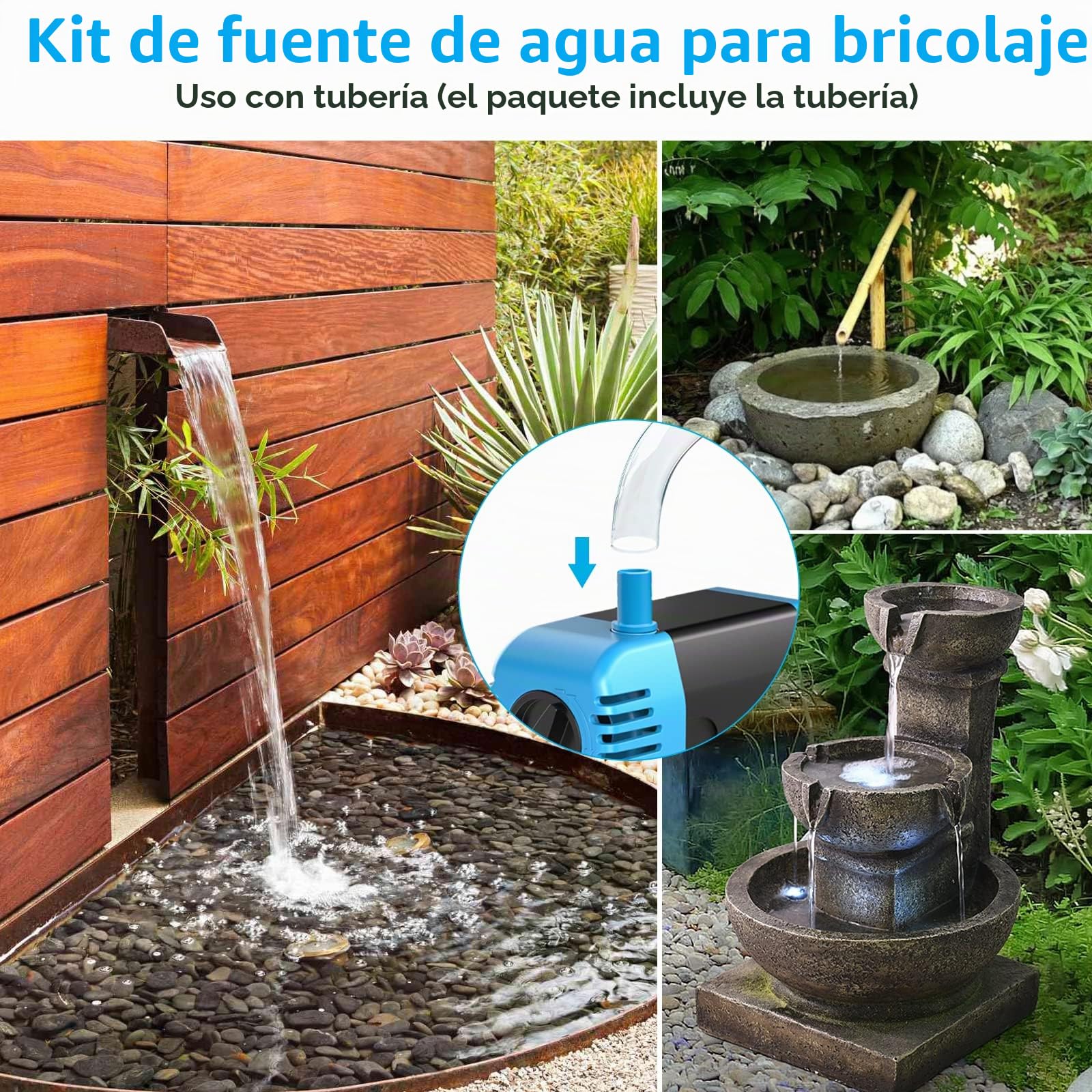 POPOSOAP Bomba de agua solar de 12 W, bomba de fuente de agua solar con bomba sumergible de 160 GPH para estanque, estanque, pecera, jardín, piscina, características de agua