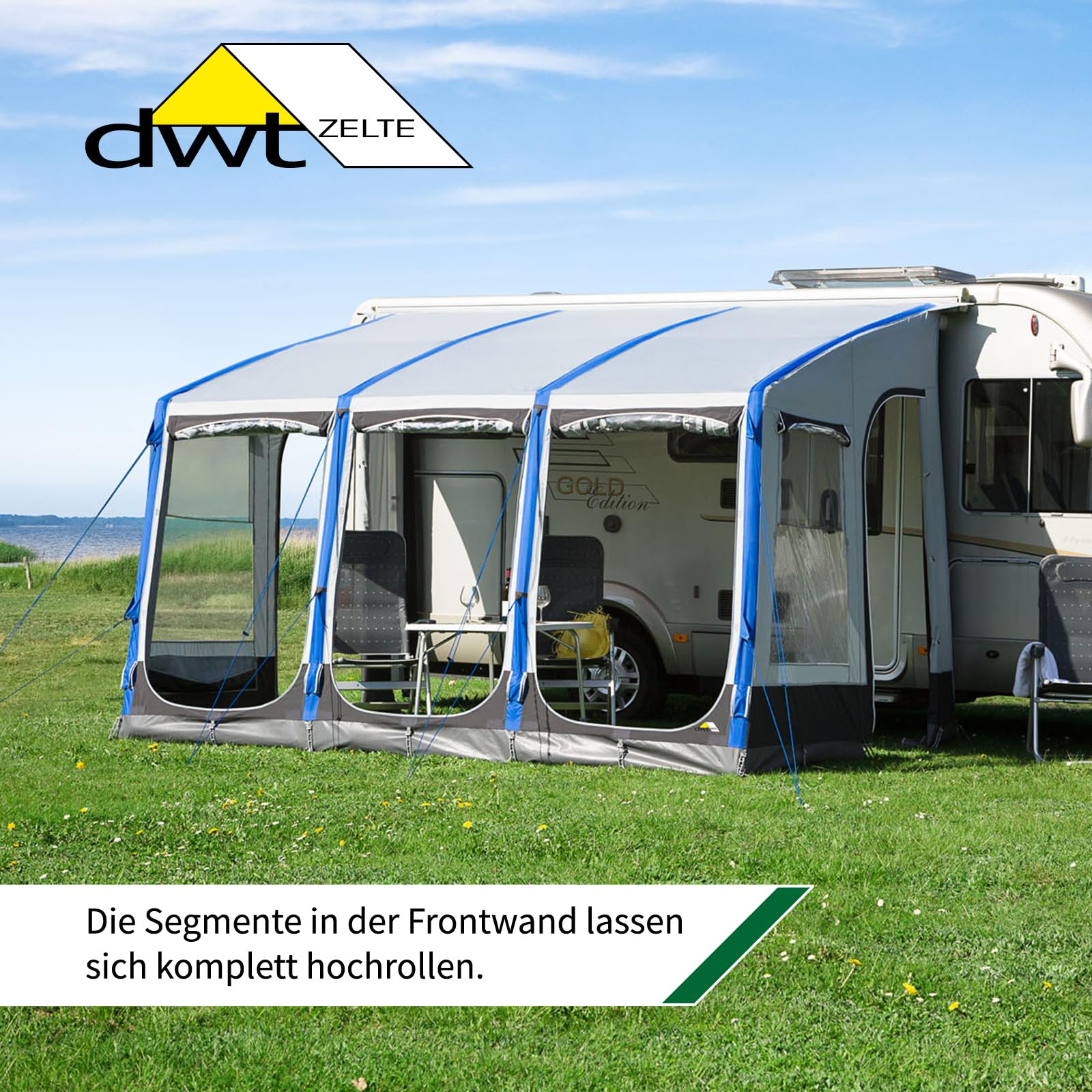 dwt Wohnwagen Vorzelt Space Air HQ Air-In-System, Texolan 150 HQ, aufblasbar, Größe 320x280 cm, Keder für Markisen, Größe:Gr. 320L