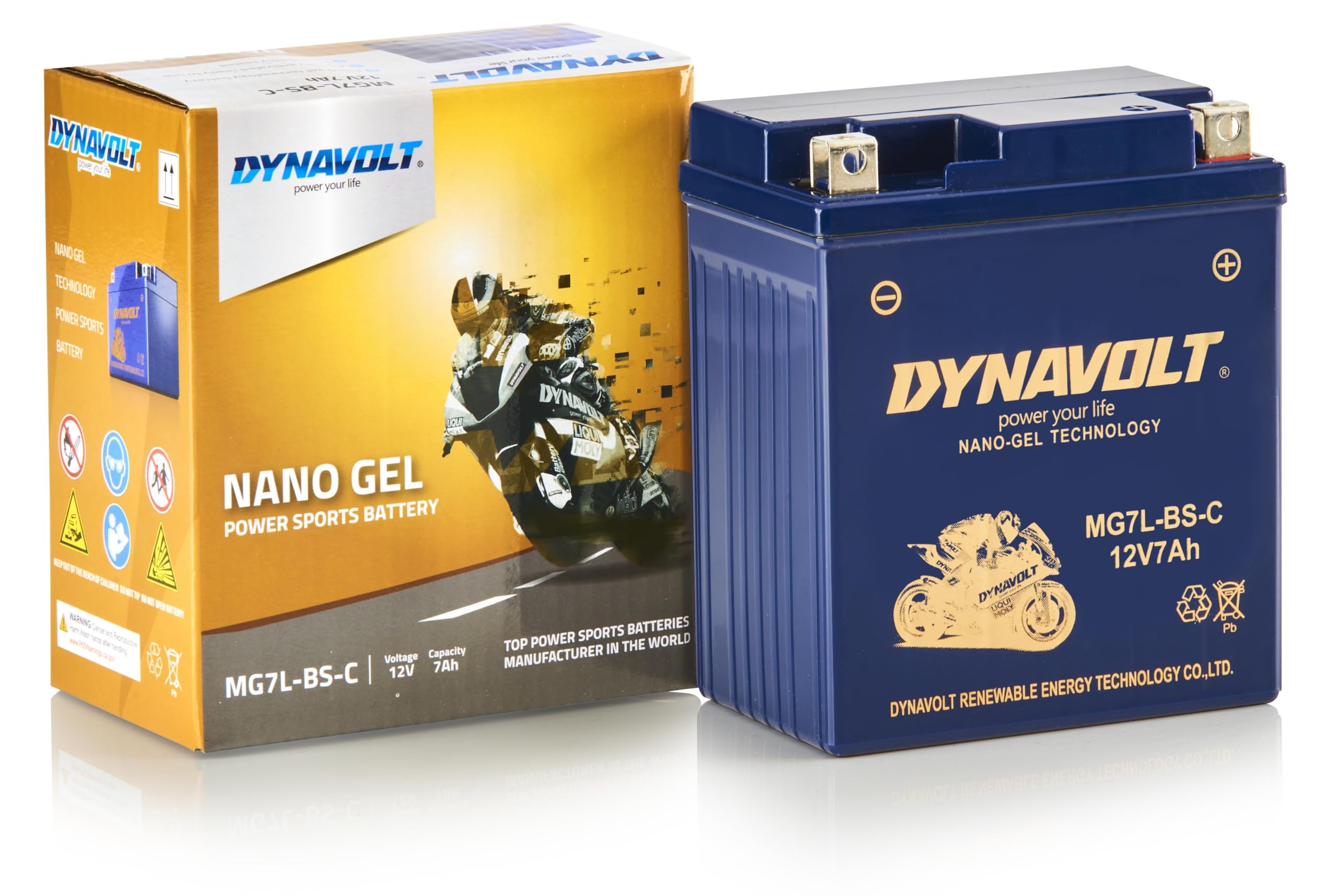 Dynavolt Battery MG7L-BS-C (YTX7L-BS) : Amazon.co.uk: Automotive