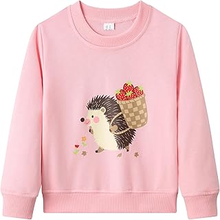 Dinopjs Jumper for Girls, Girls' Sweatshirt, Girls' Favourite Classic Flamingo Queen, Princess Easter Bunny, Cute Hedgehog, Christmas Penguins, Girls' Warm Sports Shirt for Children 2-9 Years