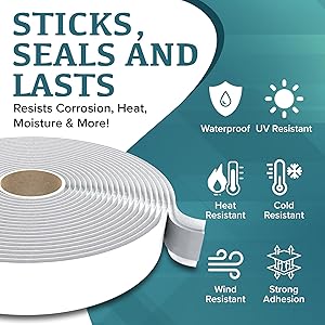 Holotap 3Pcs Butyl Tape- Grey 1/8-In x 1/2-In x 40-Foot, Rv Water Sealant Tape, Putty Seal Tape, Butyl Joist Tape for Car Window Roof Deck Camper Windshield and More