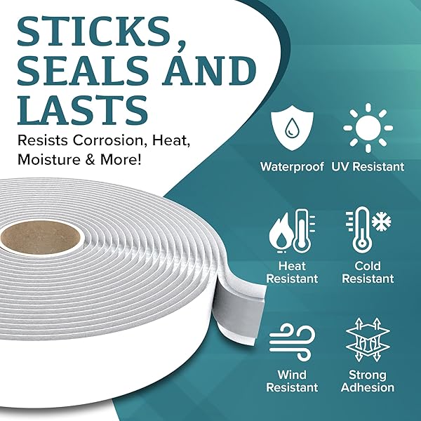 Holotap 3Pcs Butyl Tape- Grey 1/8-In x 1/2-In x 40-Foot, Rv Water Sealant Tape, Putty Seal Tape, Butyl Joist Tape for Car Window Roof Deck Camper Windshield and More