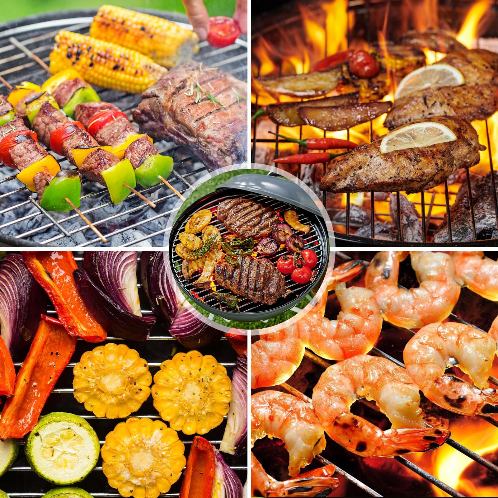 Griglia per Barbecue Rotonda in Acciaio Inossidabile Ø54,5 cm per griglia weber 57 cm, pezzi di ricambio per griglia tonda per barbecue weber 57 cm, One-Touch, Master-Touch - non pieghevole