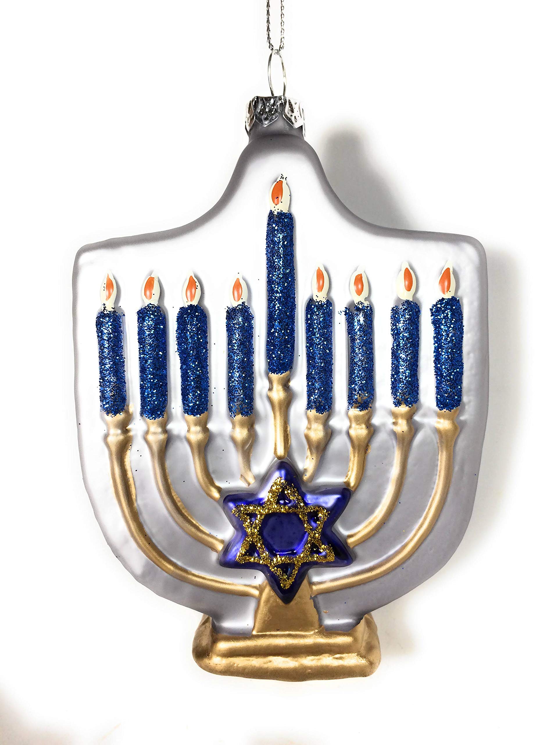 Midwest-CBK Menorah Glass Ornament 5 Inch