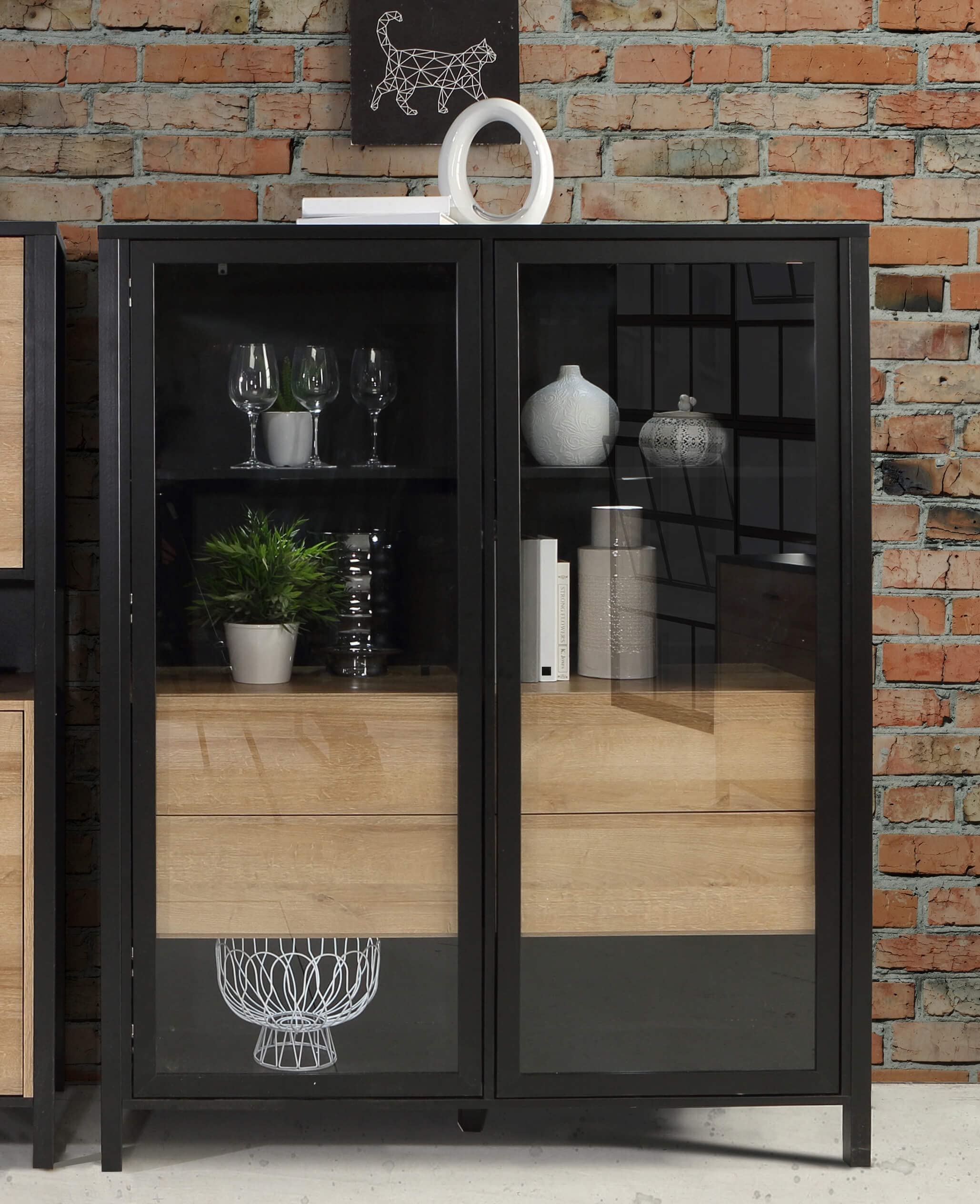 vasen weiss modern Schlichte Linie Vase Weiß mit grünen Nuancen Wood:Natural Cherry