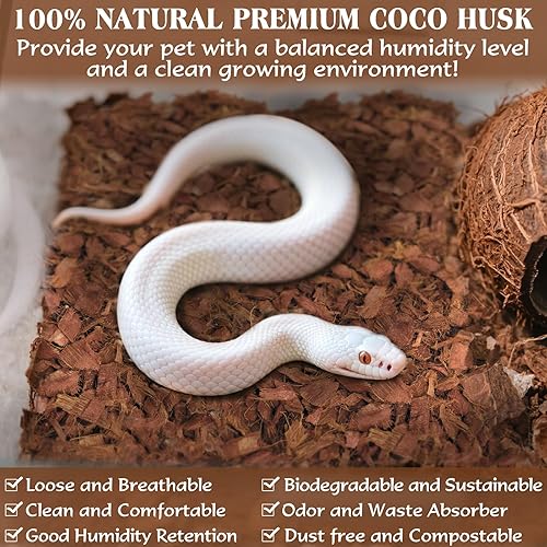Miniatura 3 de ZeeDix Sustrato de chips de fibra de coco de 10 libras para reptiles, 72 cuartos de galón de fibra de coco, sustrato de cáscara de fibra de coco,