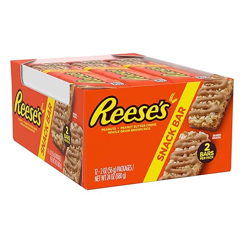 REESES Cacahuetes crema de mantequilla de maní aperitivo de arroz integral paquetes de 2 onzas 2 piezas 12 unidades