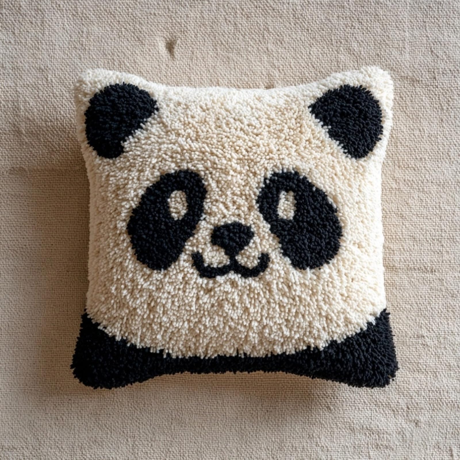 AxiangziK Latch Hook Pillow Kits 17x17in,Panda