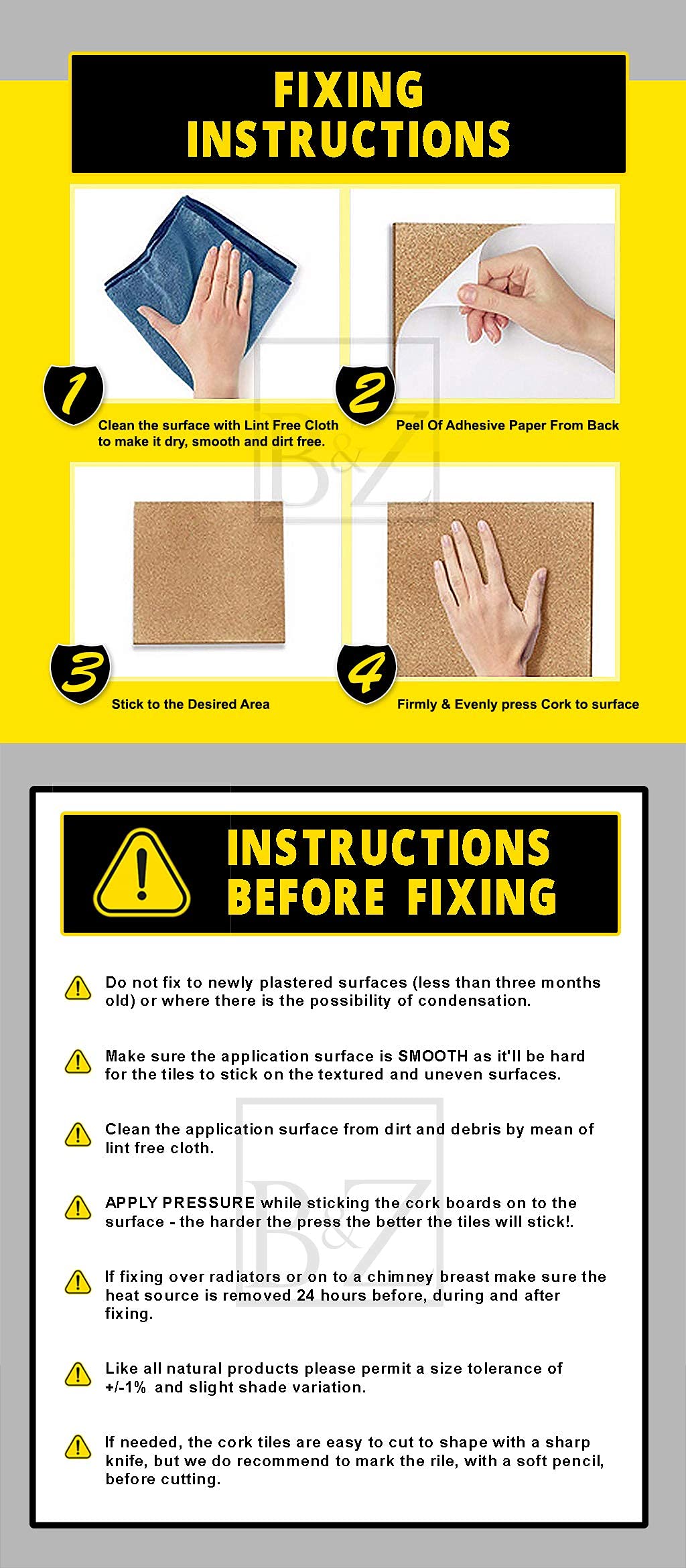 Square Cork Board Tiles with Full Sticky Back, Big Size Cork Board - Image 4
