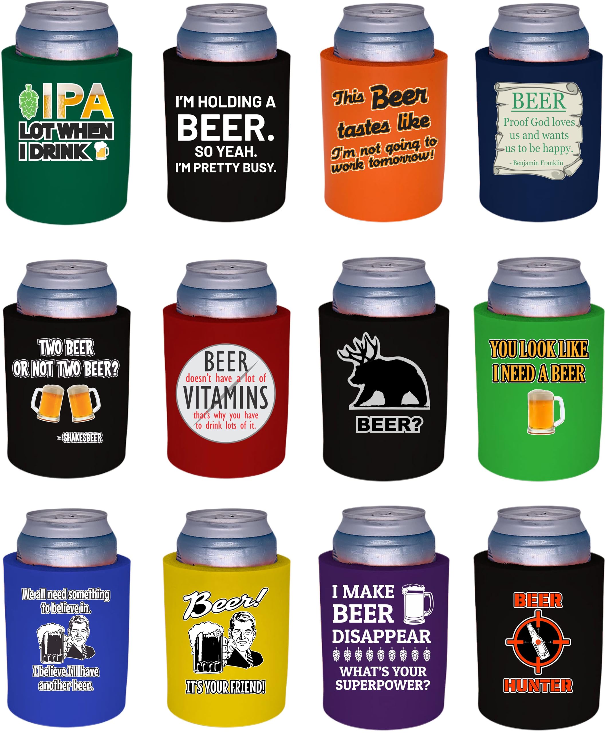Foam Can Koozie Old School Foam Can Coolers Thick 3/8