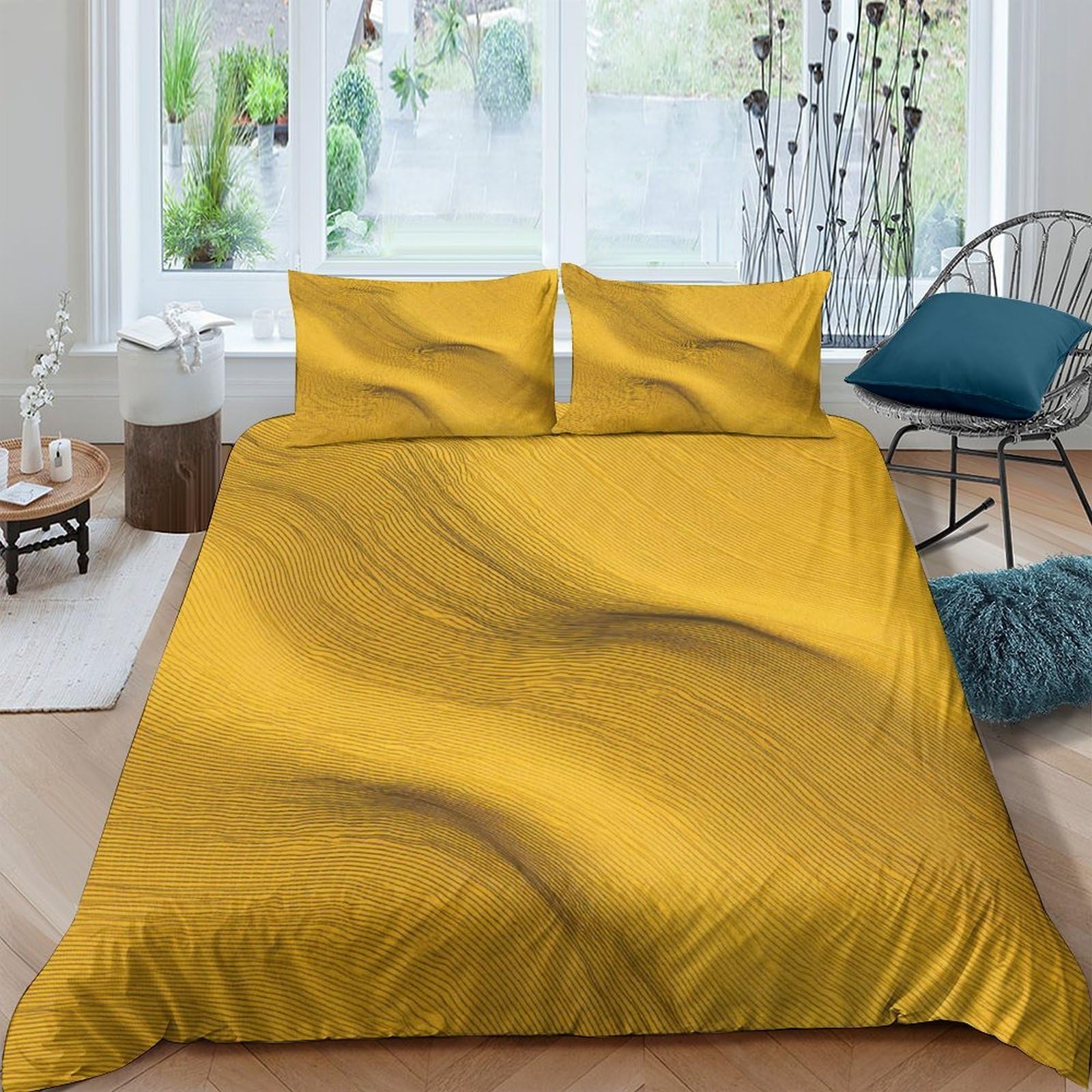 Ctjqhvkz Style-5 3D Printed Golden Sand Fitted Sheet Microfiber Soft Anti-Slip Abstract Wave Mattress Cover For Bedroom Dorm Home Decor Single（135X200cm）