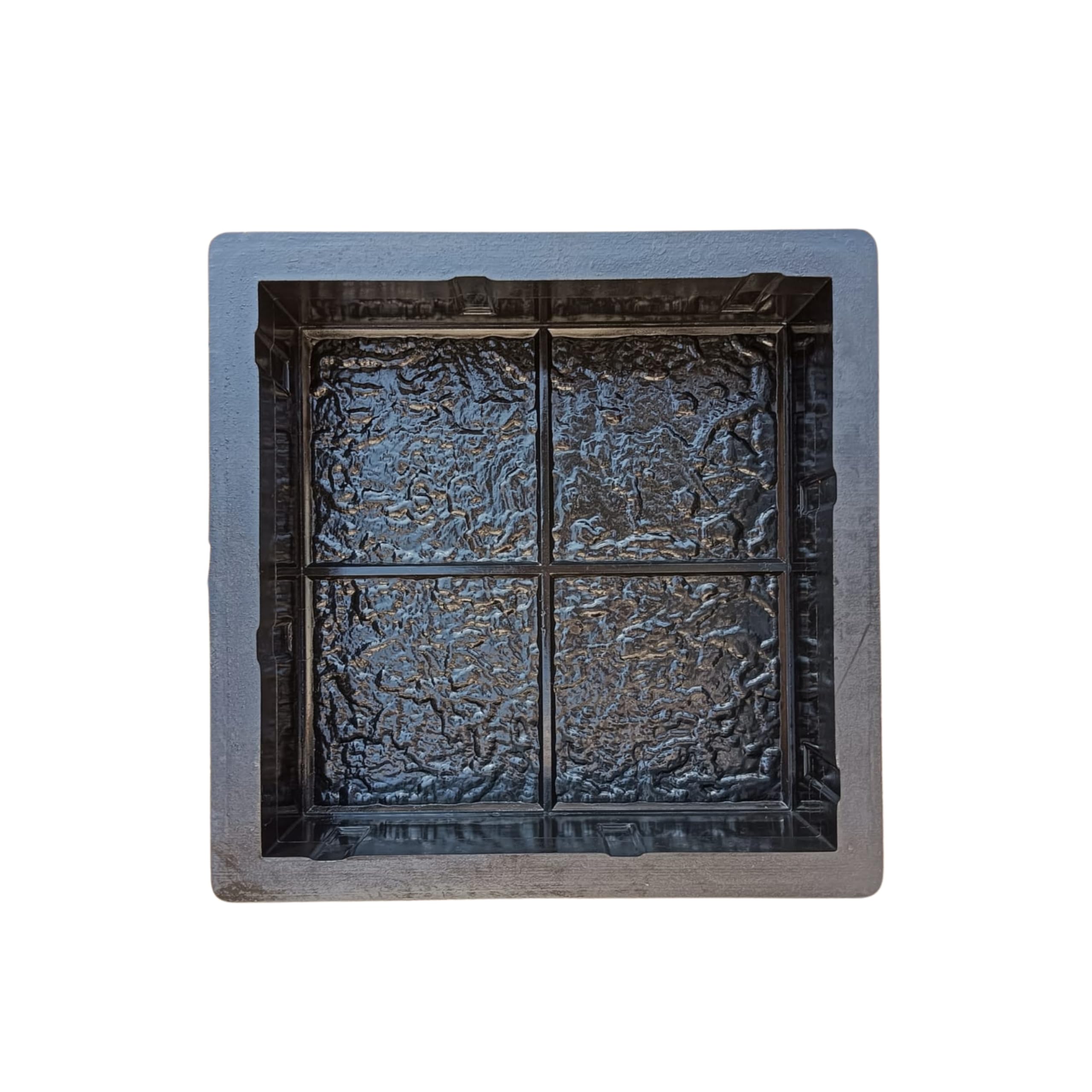 Pvc Rubber 8"X8" - 4 Khana Paver Block Mould 60mm | Rubber Paver Mould | Parking paver mould | interlock paver block mould (Pack Of - 1)-image-2