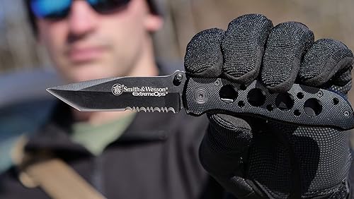 Miniatura 5 de Smith & Wesson Extreme Ops CK5TBS Cuchillo plegable, con traba, medio aserrado, con punta hacia bajo, con hoja Tanto.