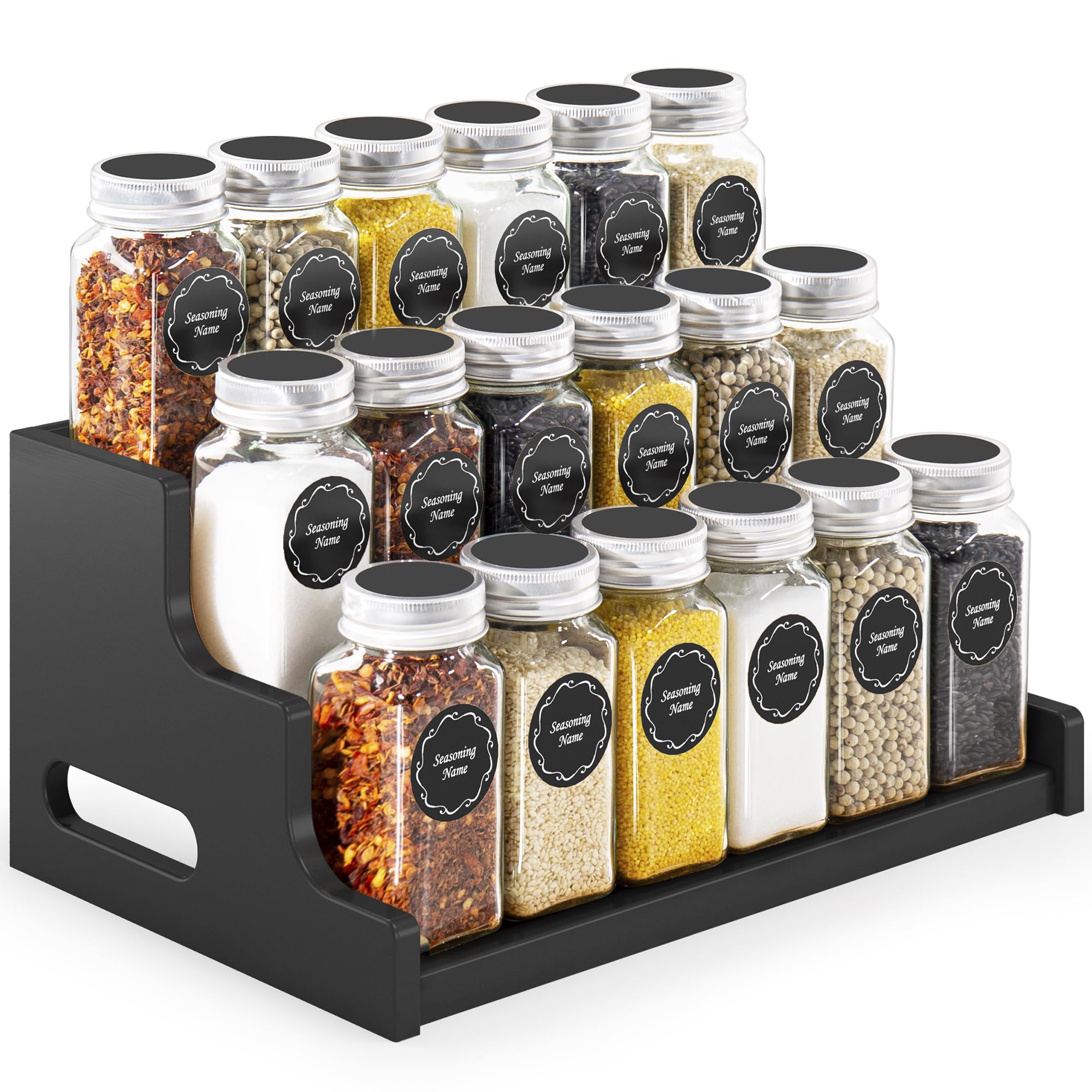 Bamboo Spice Rack Organizer for Cabinet