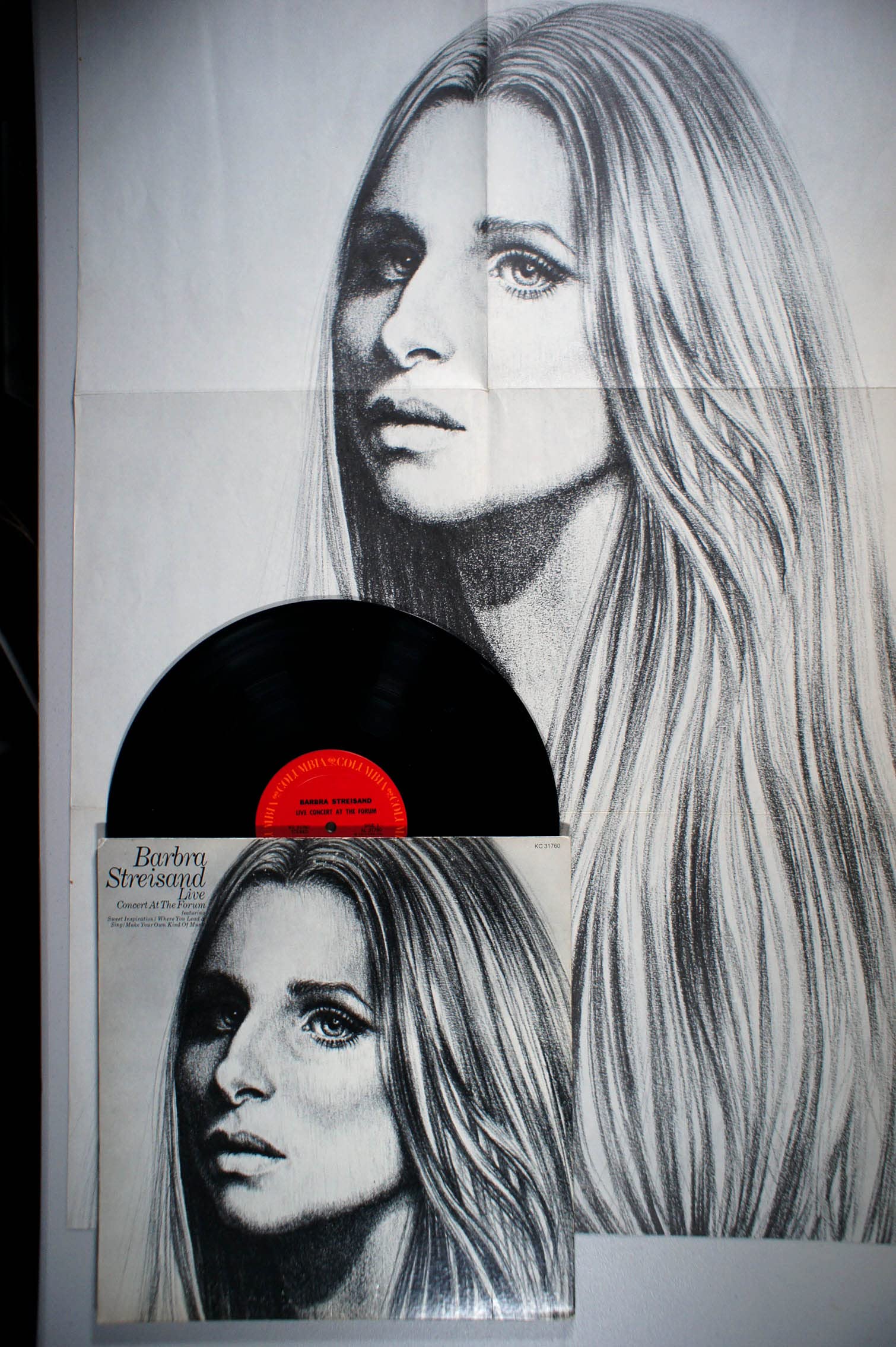 洋楽 Barbra Streisand Live LP KC31760 / Y161 Amazon.com: Barbra Streisand / Live Concert At The Forum
