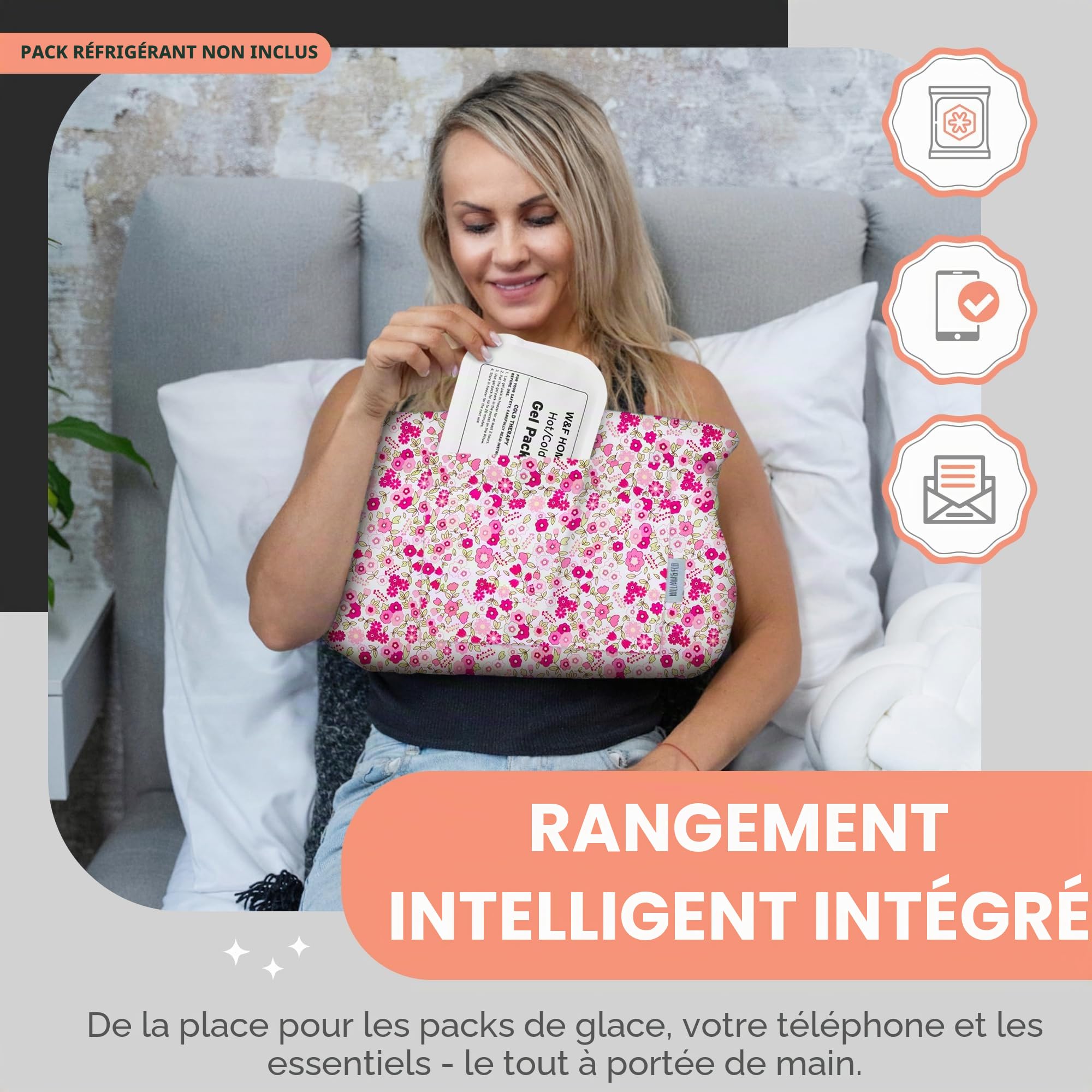 Oreiller post-mastectomie après opération du cancer du sein, césarienne ou réduction mammaire, accessoire post-chirurgical abdominoplastie, oreiller ceinture de sécurité, cadeau pour femme, fleur rose