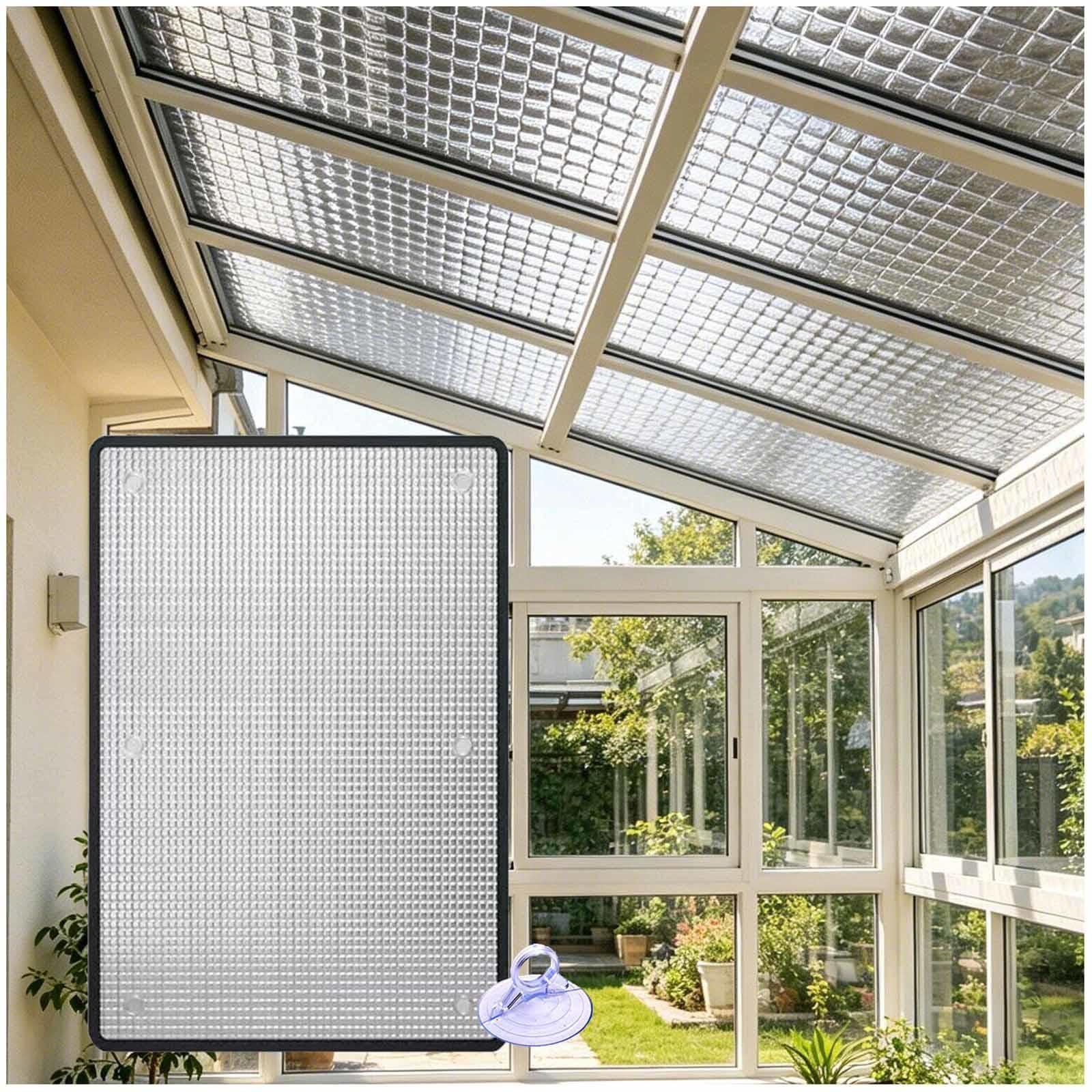 Sun Protection Privacy Window Film, Aluminium Foil Thermal Insulation Reflective Film, Sun-blocking Anti-uv Anti-glare Glass Tint Sticker, 100% Blackout Window Film,W×H-130x220cm/51 * 87in