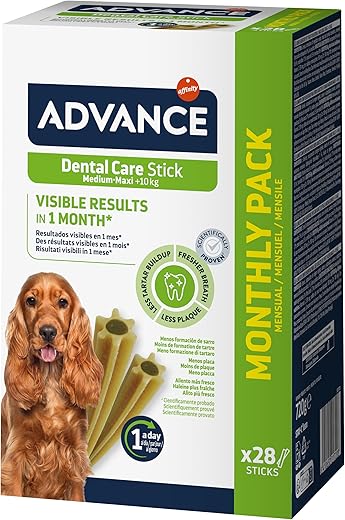 Advance – Snack para perros medianos y grandes Advance Dental Care Stick. Talla 28 sticks