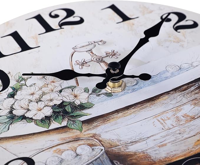 Reloj de Pared 10 Pulgadas Baño Rústico Vidrio Impermeable miniatura 4