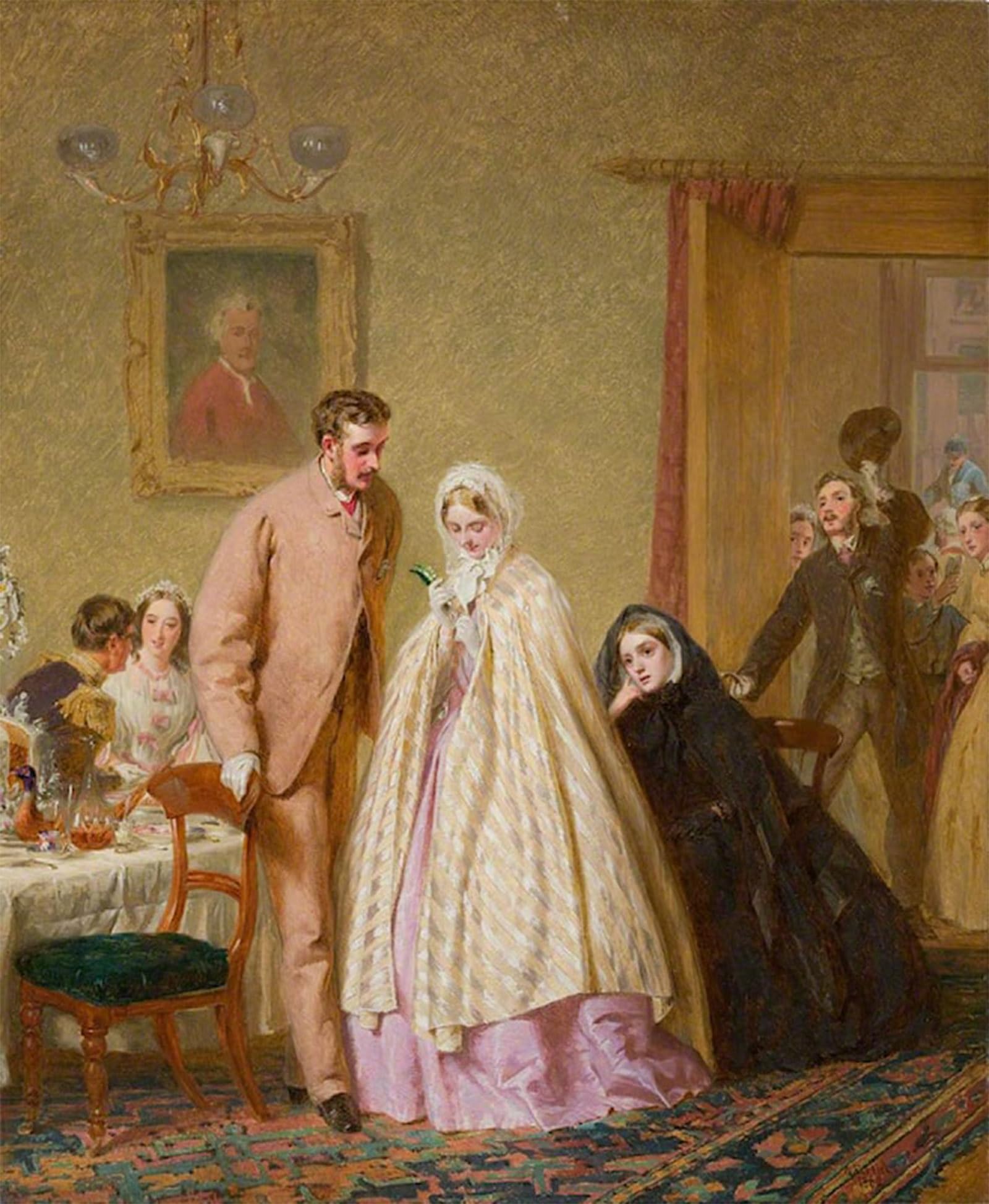 POSTERIIk Famous Print Pop Art Wall Art Graffiti View of a Domestic Interior with a Bridal Group by George Elgar Hicks Art Prints for Home Decor 60x90cm