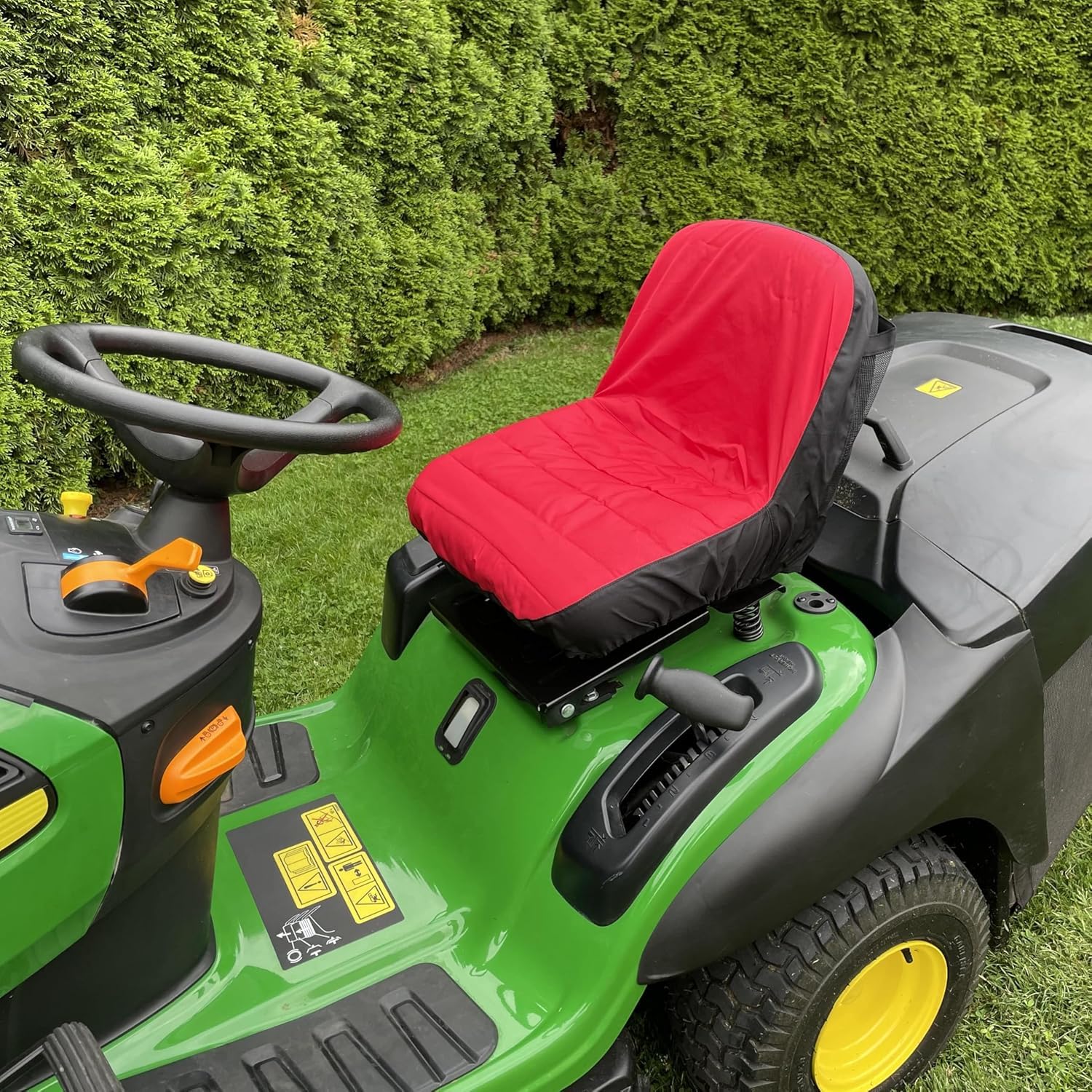 Funda Asiento Tractor, para Husqvarna YTH 18542 2016-2023 | Funda Asiento Tractor Impermeable, Tejido Oxford , Cubierta Acolchada Con Bolsillos, Protector Ajustable Cortacesped