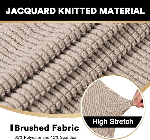 Miniatura 7 de Paquete de fundas para sofá con cojín en forma de T de 34 piezas, protector de muebles, patrón a cuadros, extraíbles y lavables, color verde bronce