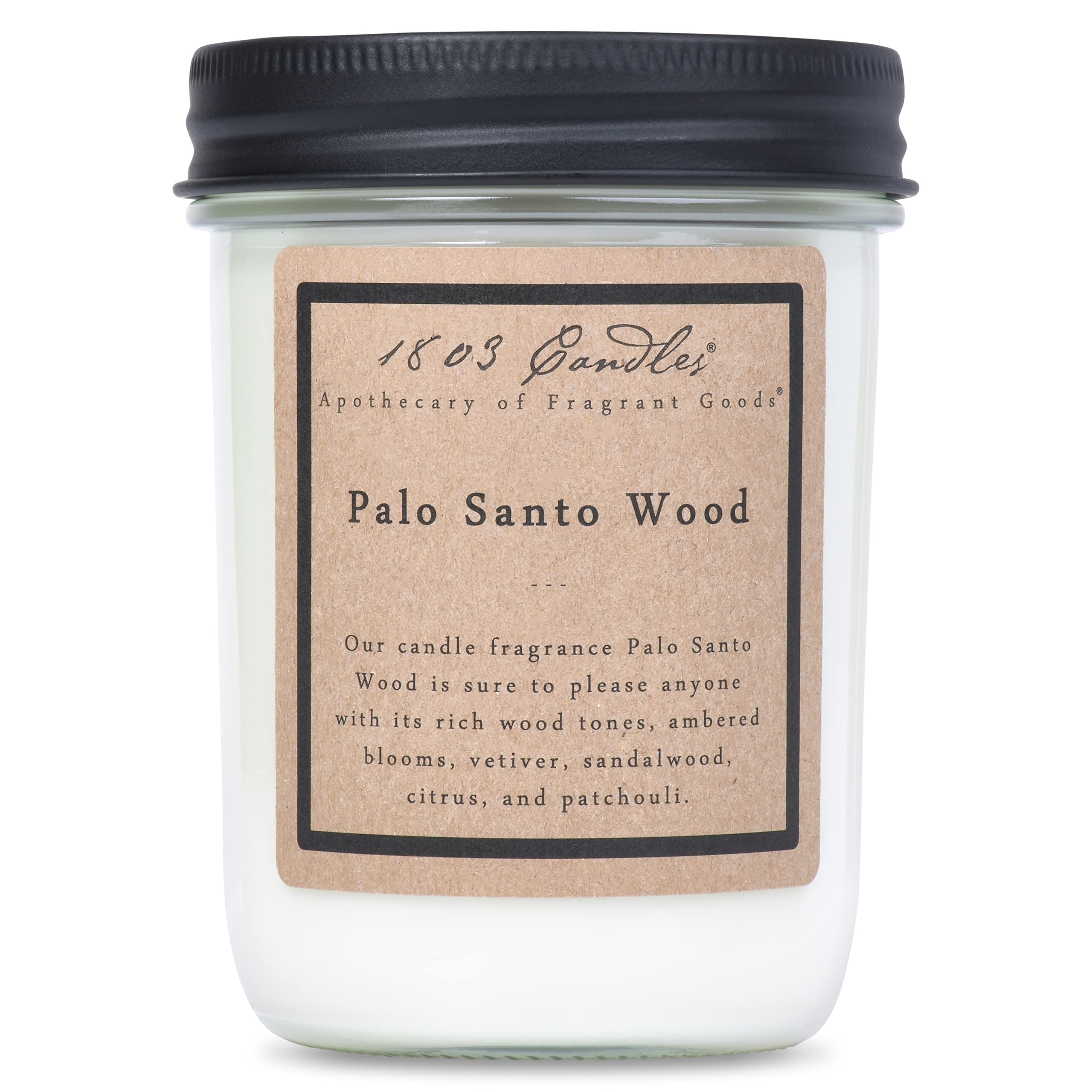 1803 Candles - 14 oz. Jar Soy Candles - Palo Santo Wood