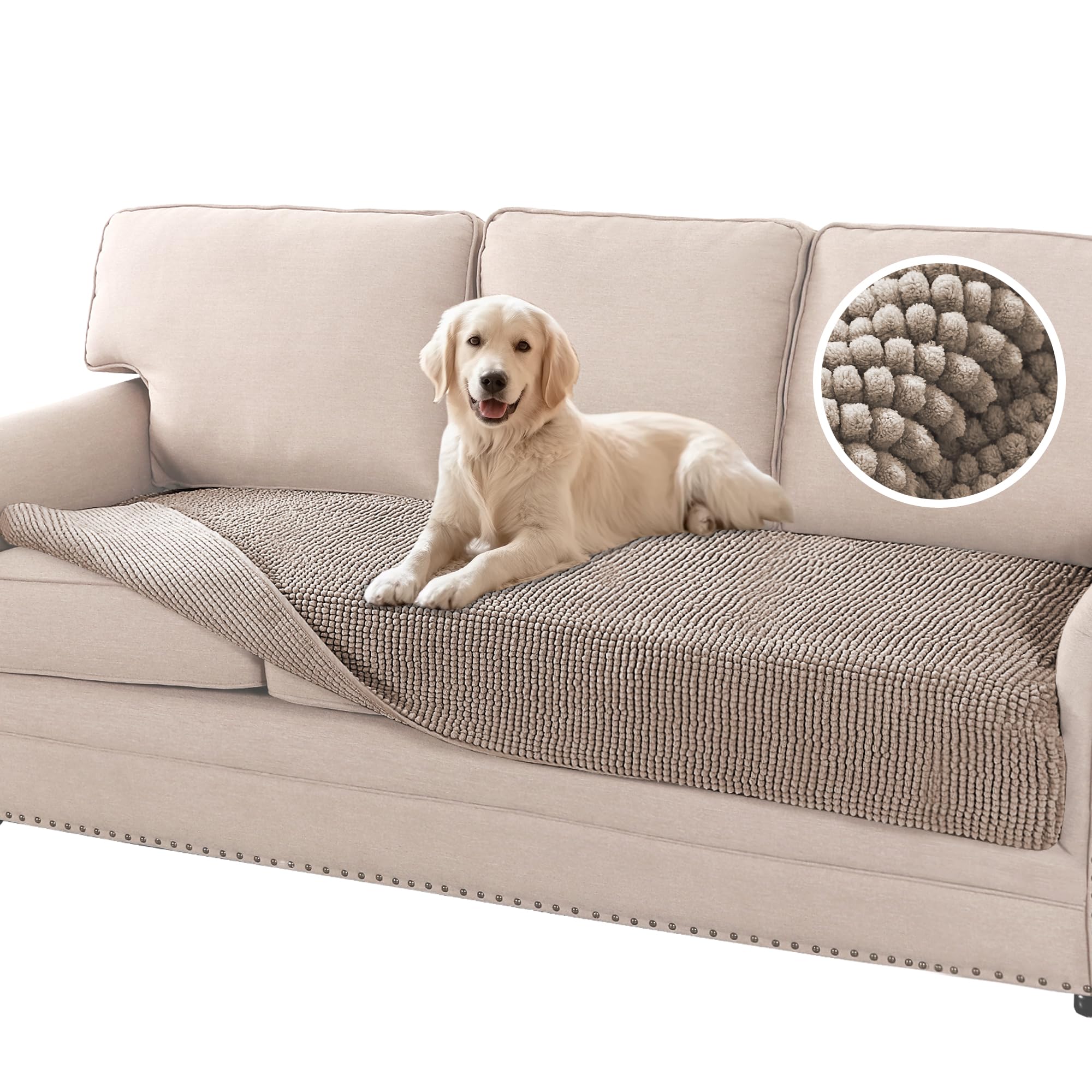 Flamingo P Chenille Dog Bed Cover Thick Large Couch Cover for Dogs Washable Pet Sofa Cover Protector Non-Slip Couch Covers for 3 Cushion Couch