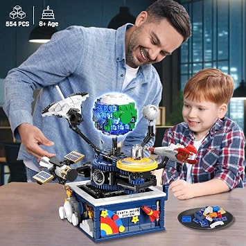 CUBIMANA Solar System Planets Building Toy with LED for Kids Boys Age 8-12+