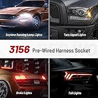 Vista 5 de RED WOLF 3156 3157 Arnés precableado con conector de enchufe de enchufe de enchufe de instalación de bombillas LED se adapta a la mayoría