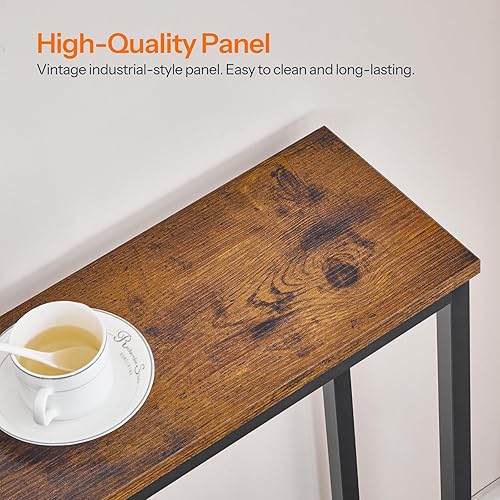 Miniatura 9 de HOOBRO Mesa consola de sofá extra larga de 70.9 pulgadas con estación de carga, mesa de 2 niveles detrás del sofá con soporte en V, para entrada