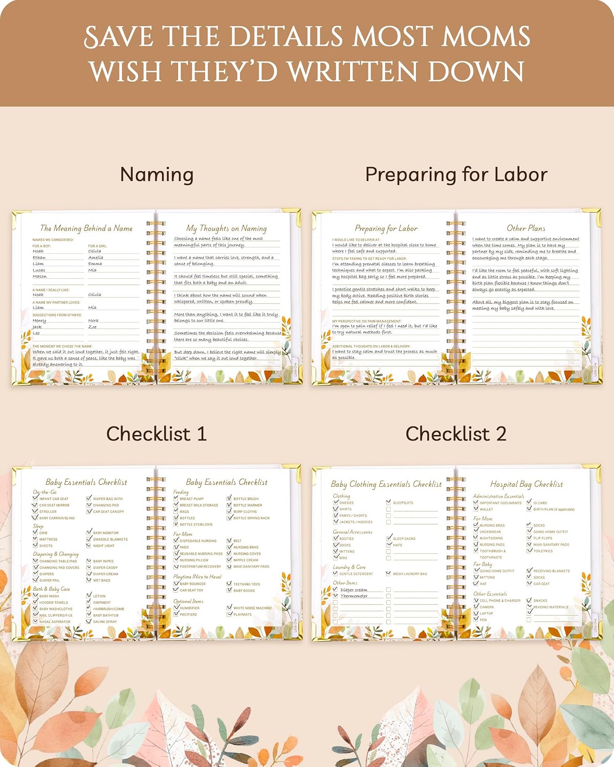 Pregnancy Journal – 82 Page Hardcover Memory Book for Expecting Moms | Beautiful & Thoughtful Mom to Be Gift, Pregnancy Book for First Time Moms, Ultrasound Baby Picture Pocket - Image 5