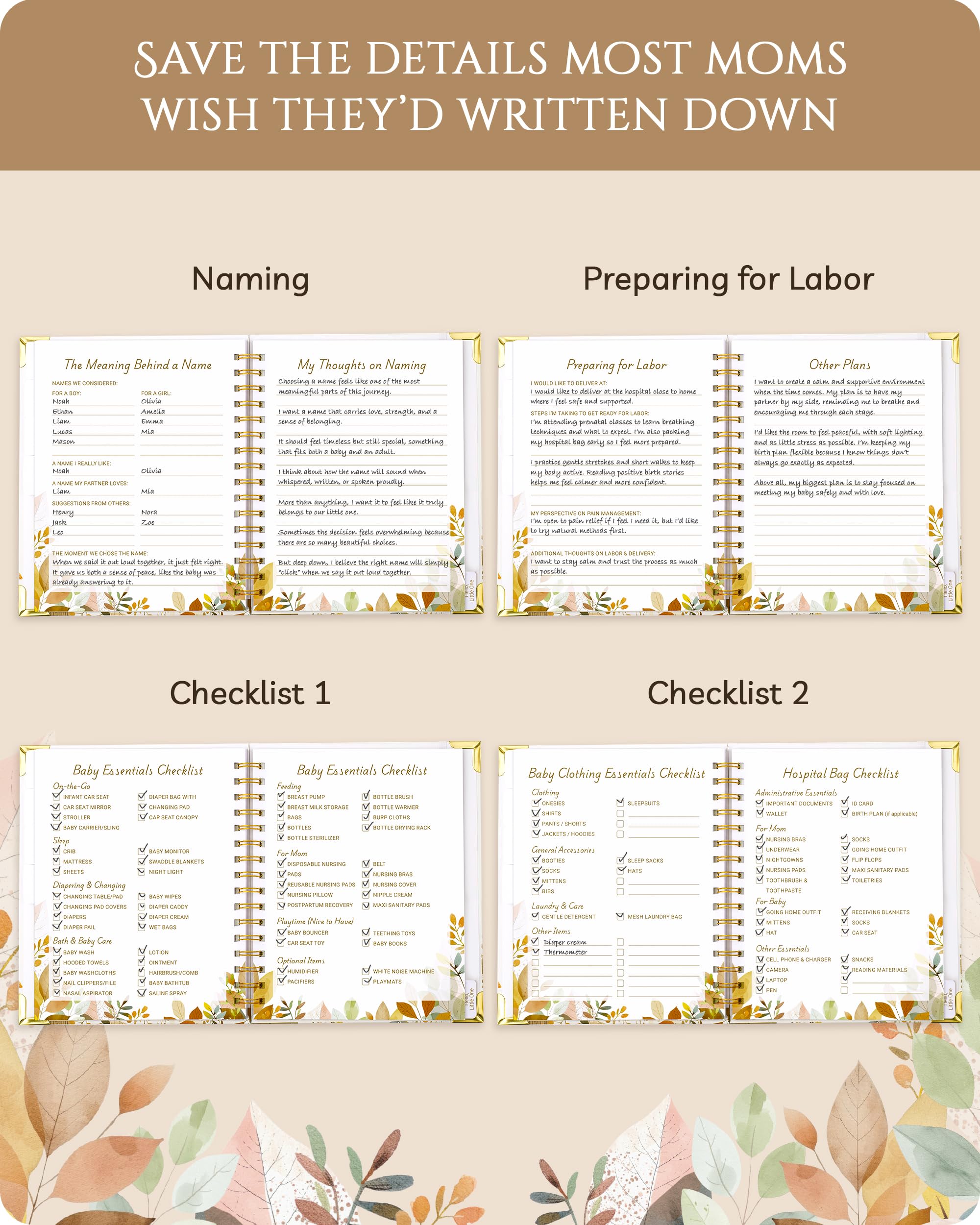 Pregnancy Journal – 82 Page Hardcover Memory Book for Expecting Moms | Beautiful & Thoughtful Mom to Be Gift, Pregnancy Book for First Time Moms, Ultrasound Baby Picture Pocket