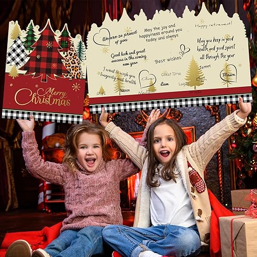 Miniatura 6 de Pasimy Jumbo Christmas Greeting Card 25 x 16 Inch Large Merry Christmas Card Big Guest Book Giant Greeting Card Oversize Xmas Plastic Custom Card