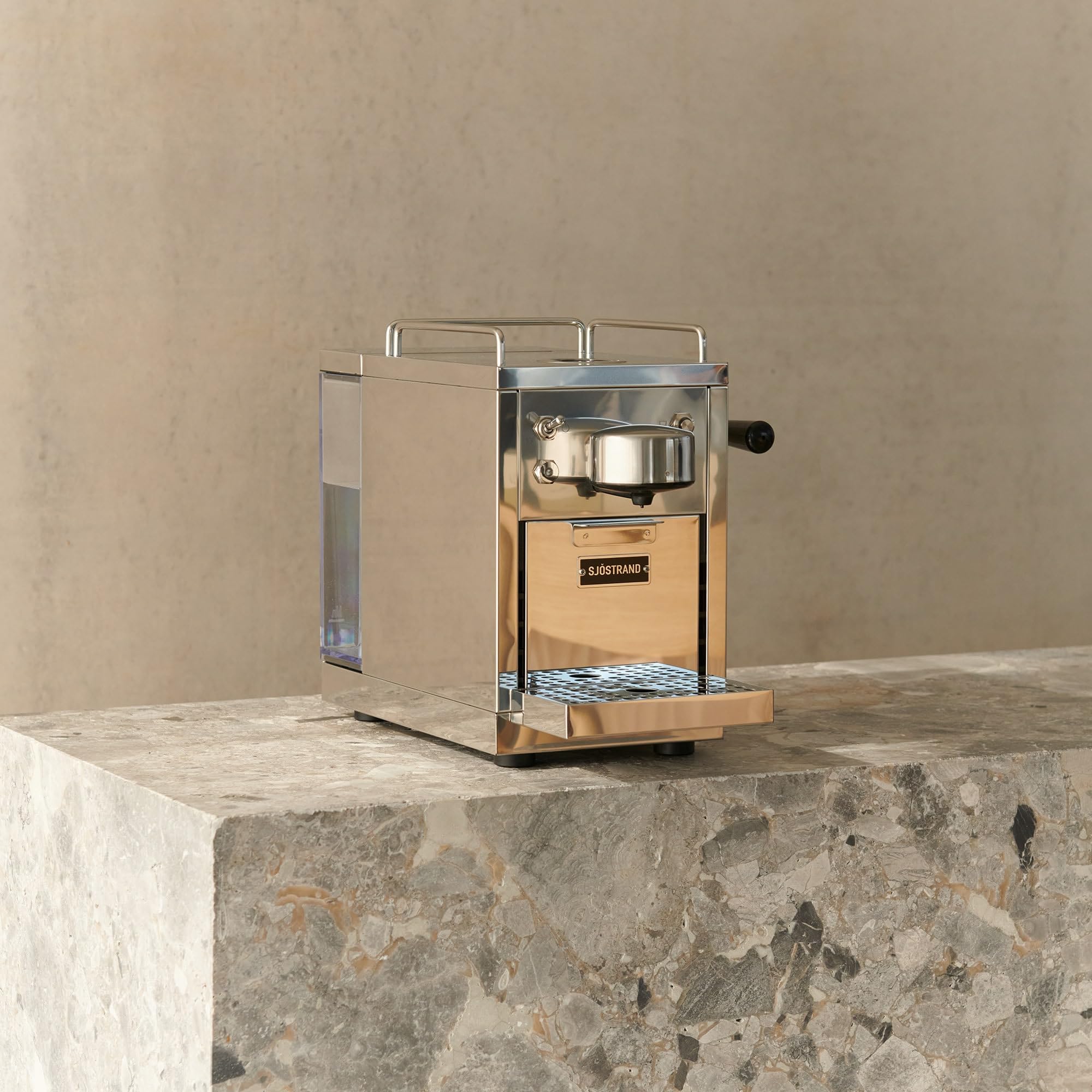 Cafetera automática de expresos Sjostrand, de Acero Inoxidable para cápsulas monodosis. Compatible con Nespresso Silver