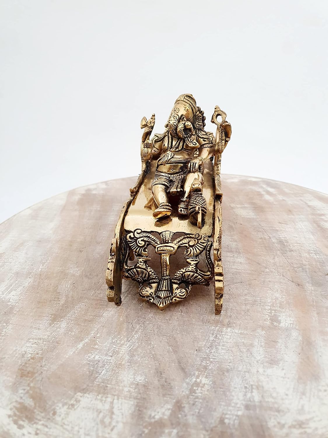 MohanJodero Elegant Brass Lord Ganesha Riding on Peacock Baggi Statue