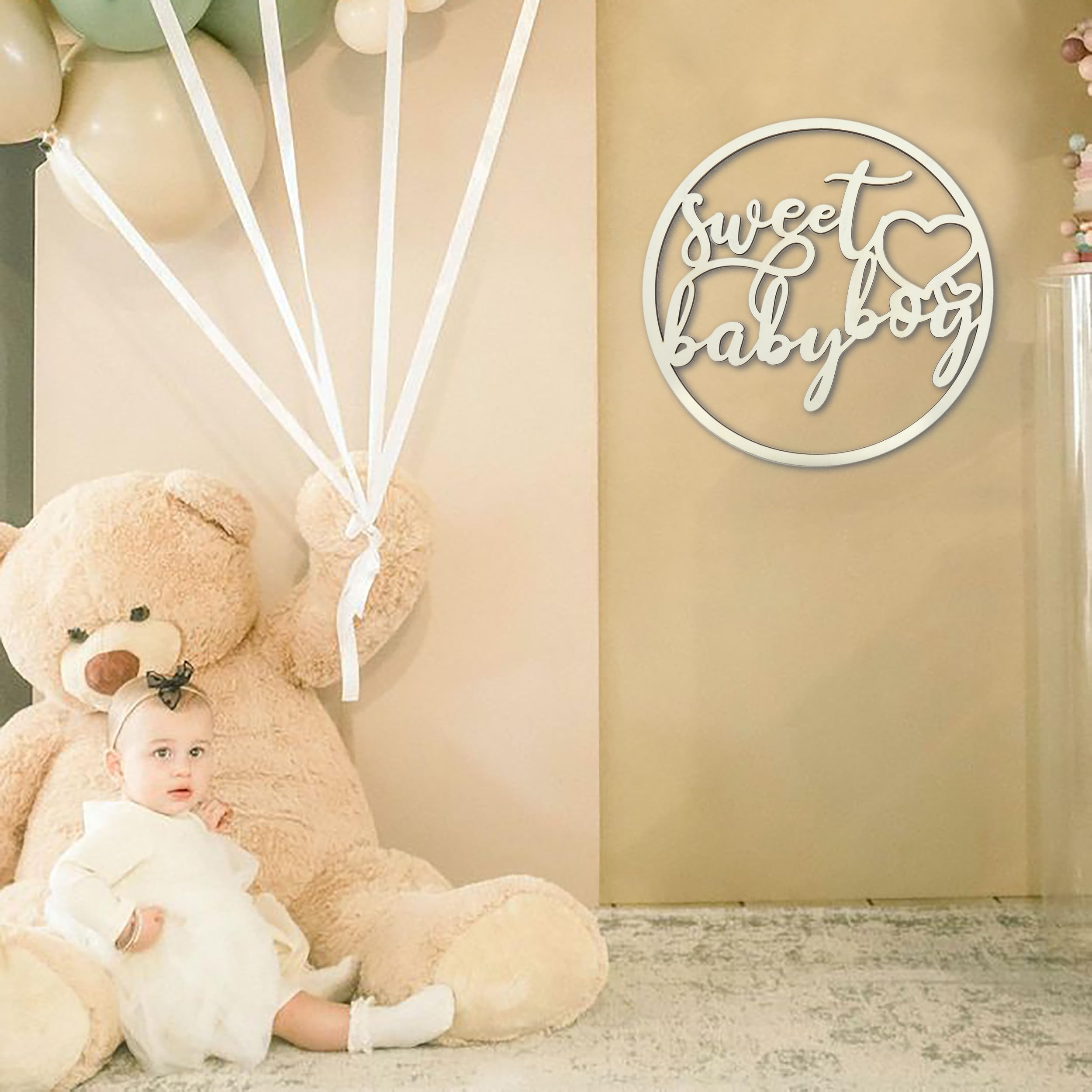 アンリ人形　壁掛けオーナメント　【Sweet Arrival・Baby boy】 Amazon.com: Sweet Baby Boy Wood Sign, Baby Shower Decorations