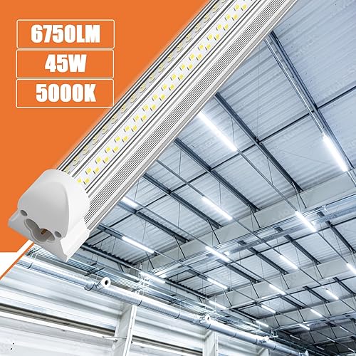 Miniatura 2 de Luz LED de tienda de 45 W, 6750 lm, 5000 K, 4 pies, en forma de V, luces LED T8 integradas, luces de tienda enlazables de 48 pulgadas, luces de