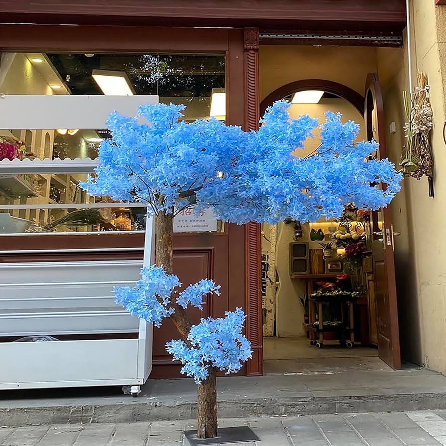 Amazon.com: KILELI Artificial Cherry BlossomTrees Azure Blue